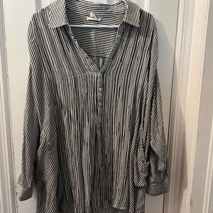 Festi Black and White Striped Blouse